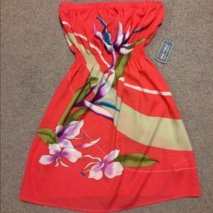 NWT Forever 21  floral tube dress Sz small coral