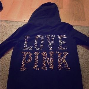 Black hooded VS sweater with embellished Back