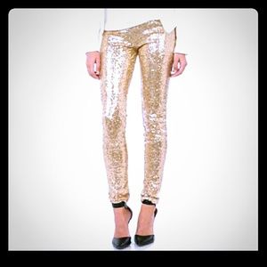 Gold sequin pants