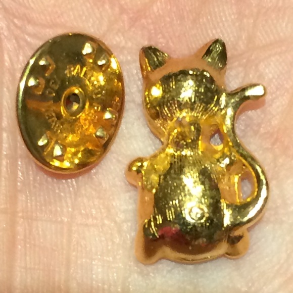 SOLD IN BUNDLE Sparkly Vintage Avon Cat Tack Pin - Picture 4 of 4