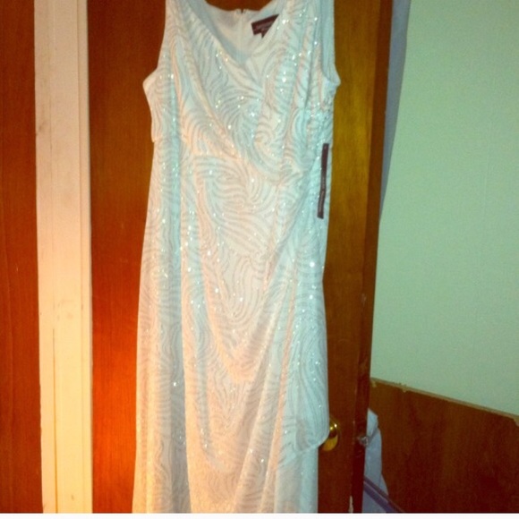 Beautiful ivory with gold accents long dress.
