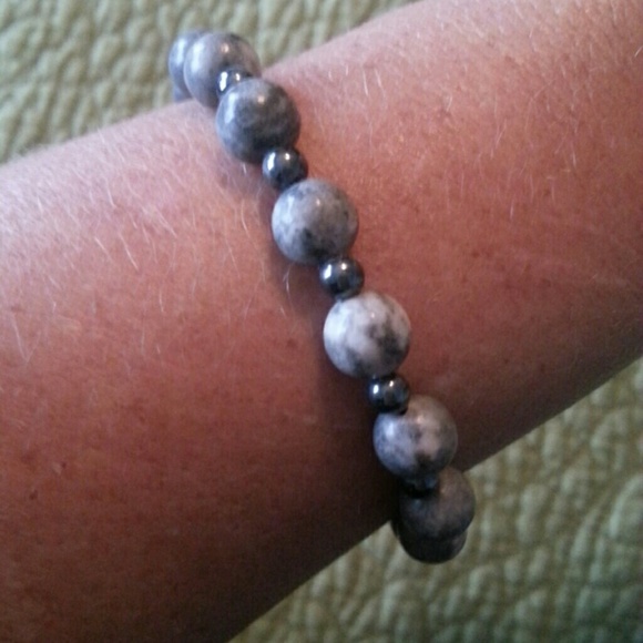 Jasper and hematite bracelet
