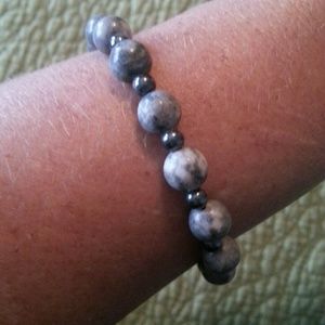 Jasper and hematite bracelet
