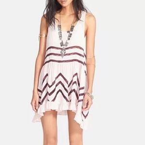 Pink and Burgundy Trapeze Dress