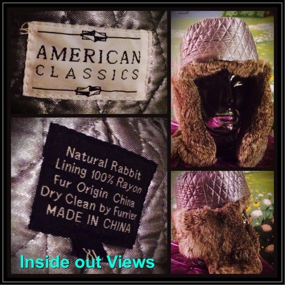 HP❤️GENUINE RABBIT WINTER HAT NWOT - Picture 2 of 3