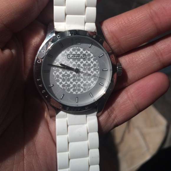 Coach watch with white band