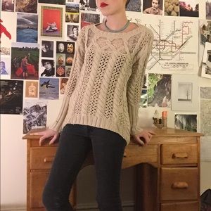 Anthropologie sweater with lace detail