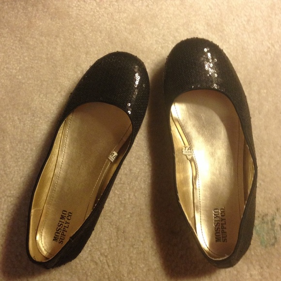 Sparkly black ballet flats