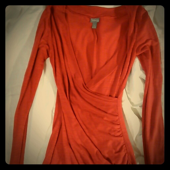 Deep red long sleeve vanity top