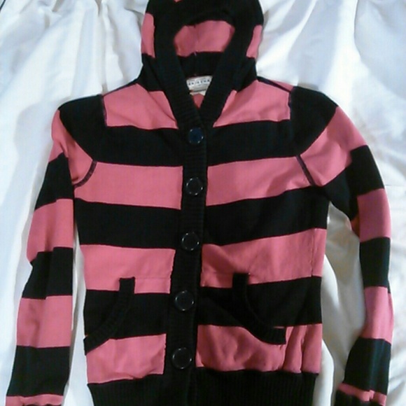 Black and pink stripe cardigan - Picture 3 of 3