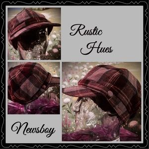 NEW LISTING❤️RUSTIC HUED PLAID NEWSBOY