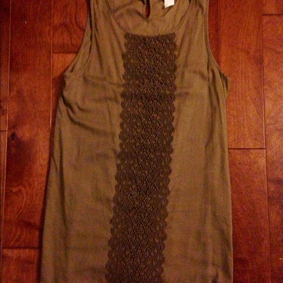 Lace inset J Crew dress - tan/camel