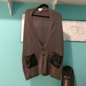 Gray oversized cardigan