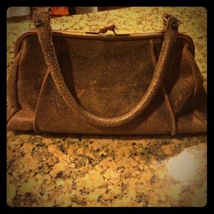 Distressed leather hand bag by Max&Co.