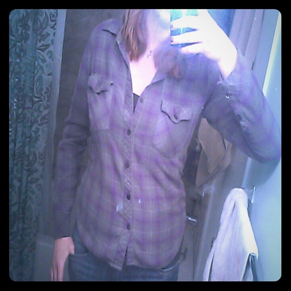 Social collision purple button up