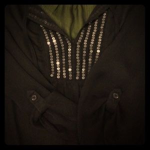 Express black sheer top