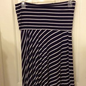Maxi skirt and strapless dress Blue & White stripe