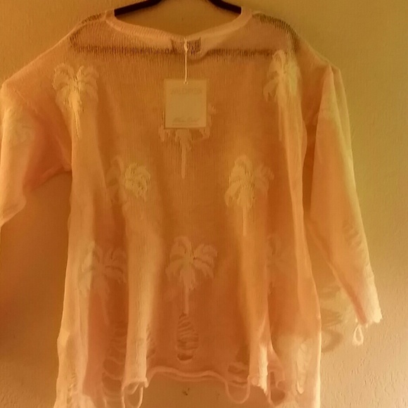 SALE:  Wildfox White Label Palm Trees Sweater - Picture 2 of 2