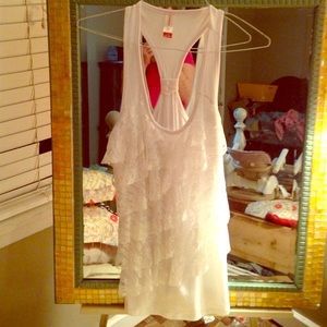 Razorback lace overlay shirt