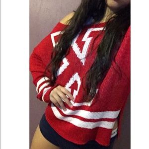 Knitted boyfriend over shoulder sweater h&m