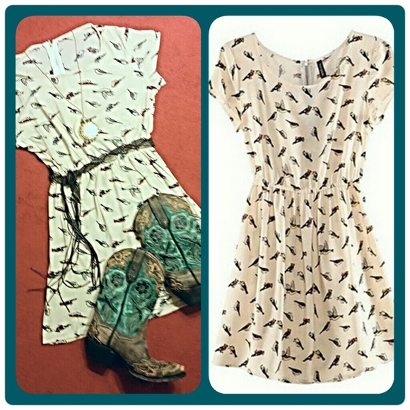 RESERVED ******     Bird Print Dress - Picture 2 of 3