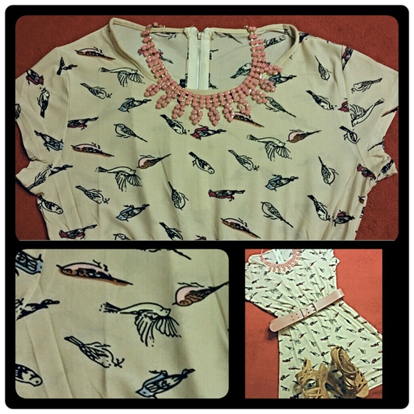 RESERVED ******     Bird Print Dress - Picture 3 of 3