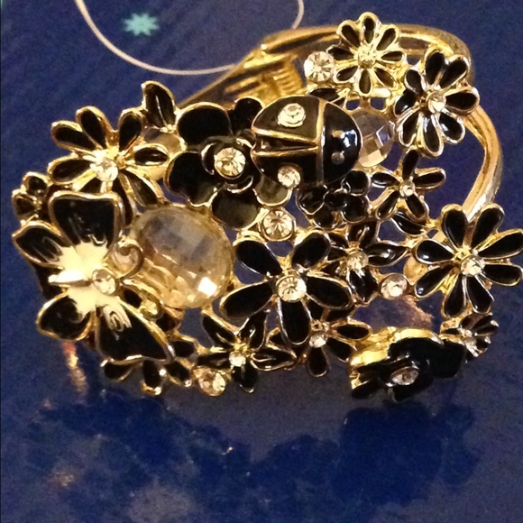 Black Enamel Crystal Bracelet