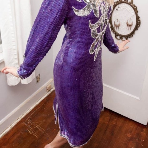 Purple sequin dress