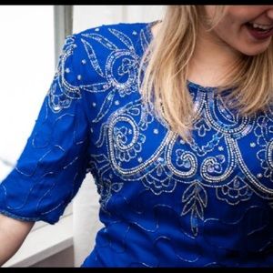 Vintage beaded sequin cocktail dress