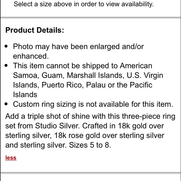 SZ 6 Tri-tone Ring Trio - Picture 2 of 4