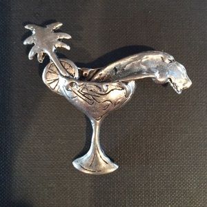 NWOT Fun Silver Tropical Drink Pin