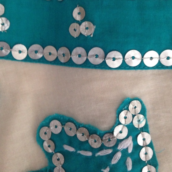 BCBG MAXAZRIA Turquoise Sequin Skirt - Picture 2 of 4