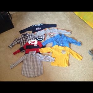 Lot if 7 winter shirts size 24 months/2t
