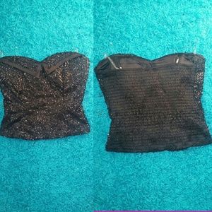 Sequined bustier halter