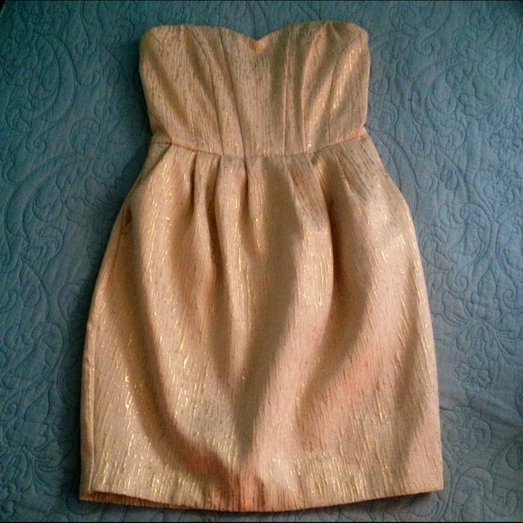 H&M Gold Strapless Dress