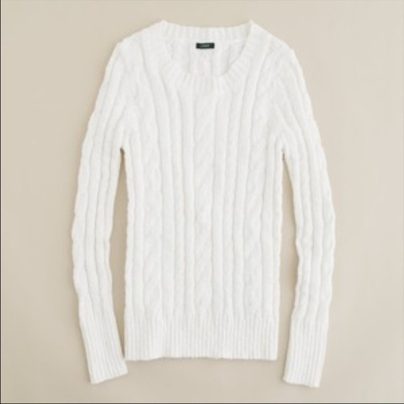 J crew's Shrunken Fisherman's Sweater in white