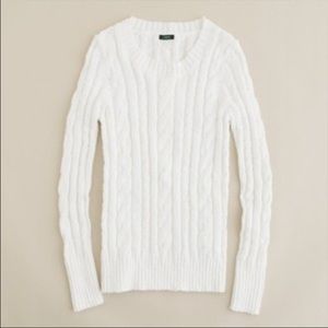 J crew's Shrunken Fisherman's Sweater in white