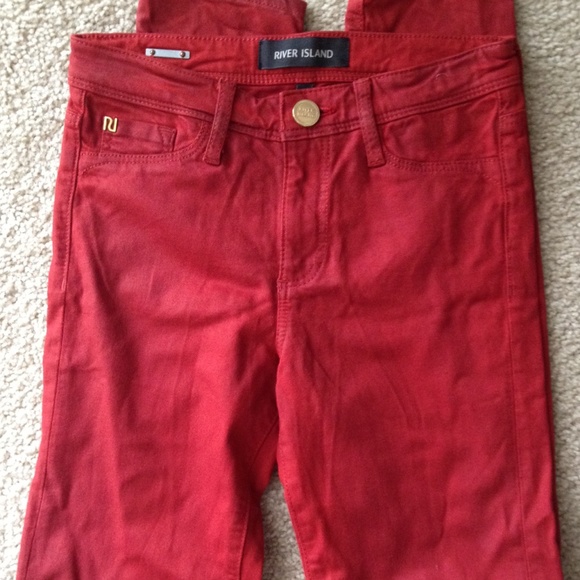 River Island coated skinny jeans size 0