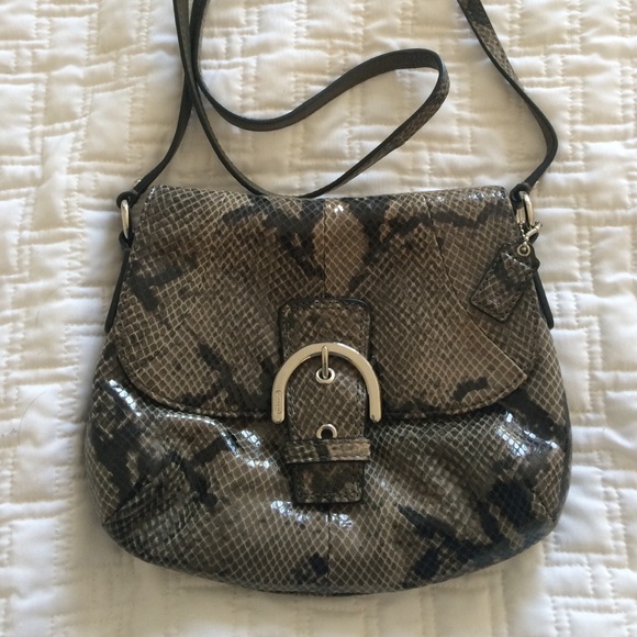 Small snakeskin pattern Coach Crossbody