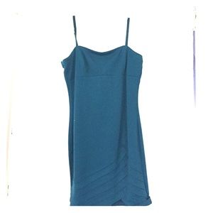 Gorgeous teal mini dress with defined bust