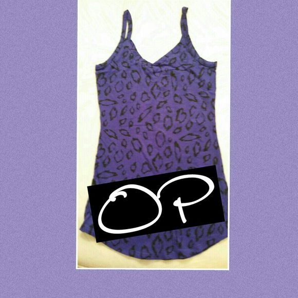 OP Purple/black leopard print tank top
