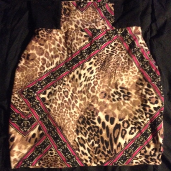 Cheetah Aztec pencil skirt
