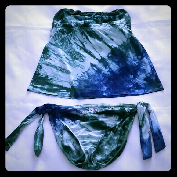 Lucky Brand Co tankini stone wash sz s