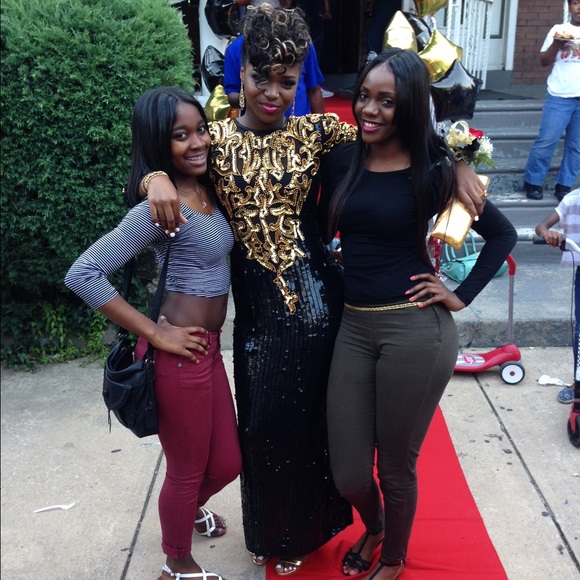 black vintage prom dress - Picture 4 of 4