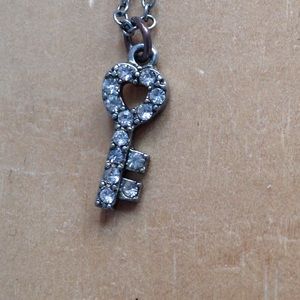 key shaped jewel necklace