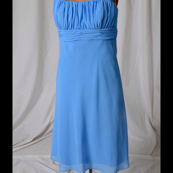 powder blue long dress