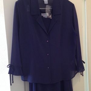 Navy blue dress with playful jacket