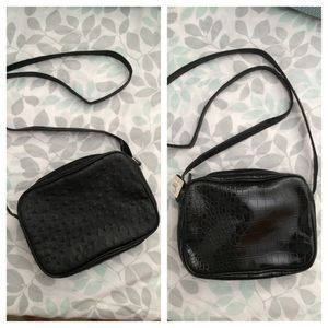 Crocodile & Ostrich Print Crossbody Bag