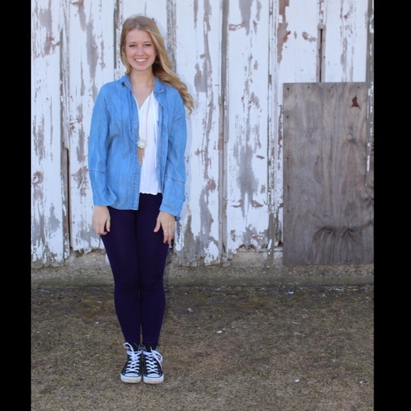 Eggplant Fleece-Lined Leggings - Picture 1 of 4