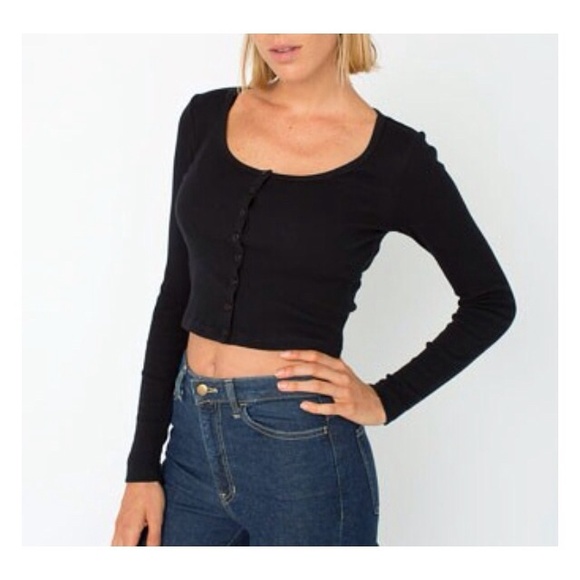 AA 2x1 long sleeve crop top - Picture 2 of 4